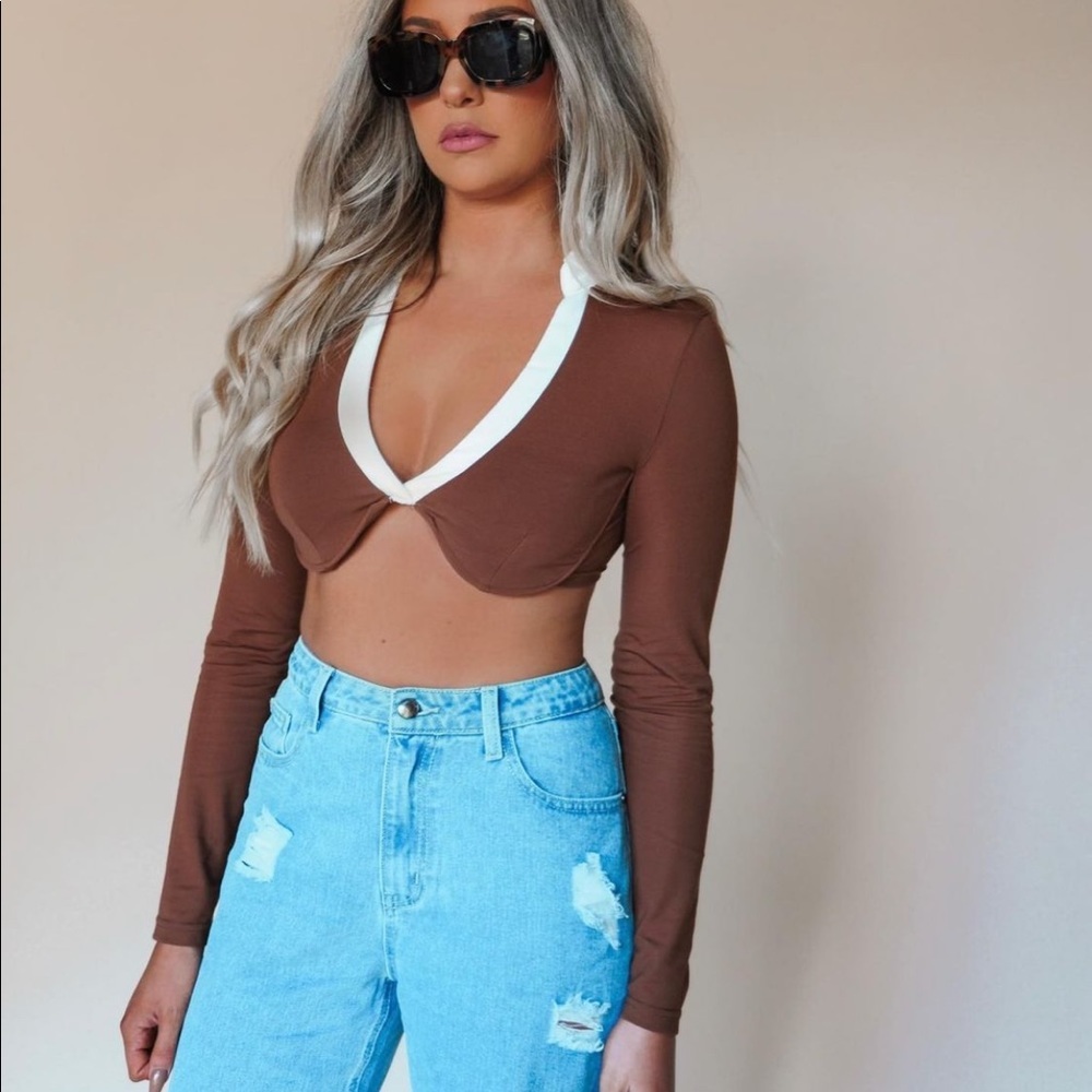 NWT Brown Crop Top